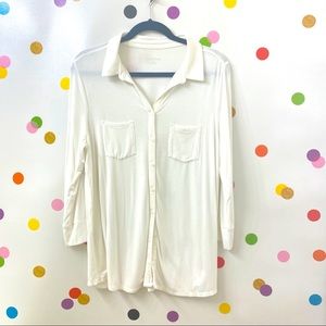 Merona White Tunic Blouse NWOT XL